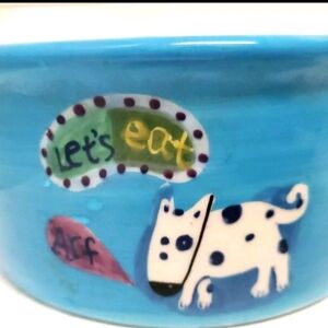 Adorable Dog Wishes & Dreams - Let's Eat- Colorful Bowl by Sally Noll pre-owned